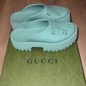 Gucci rubber platform clog shoe
